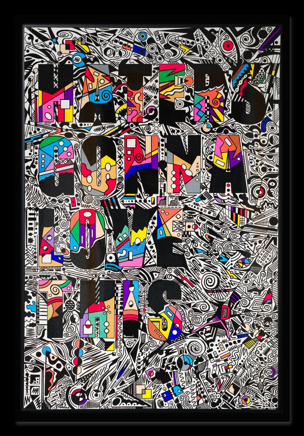HATERS GONNA LOVE THIS, Marker on canvas, 100 × 150 cm
